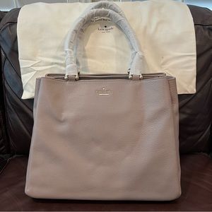 Kate Spade New York Lombard Street Neve Gray Leather Shoulder Bag